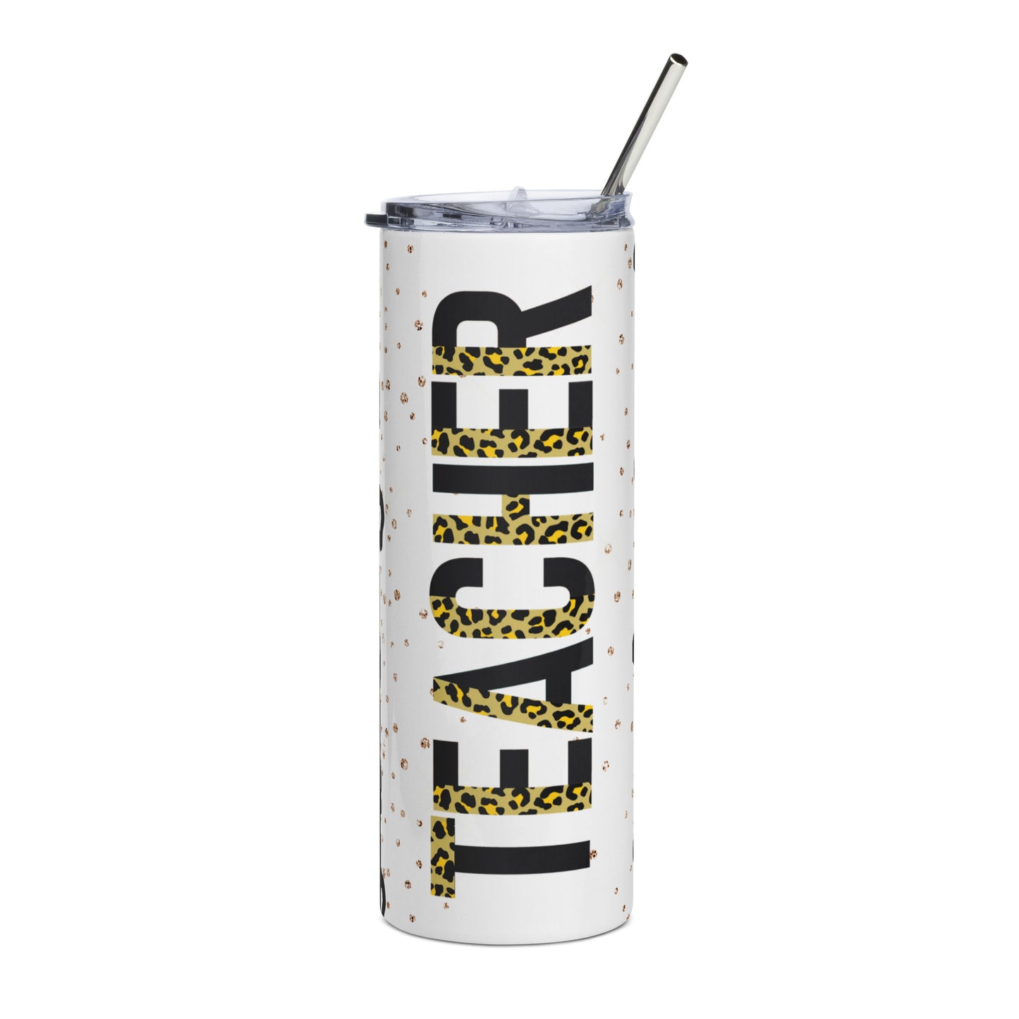 Teacher Leopard Print Stainless Steel Tumbler